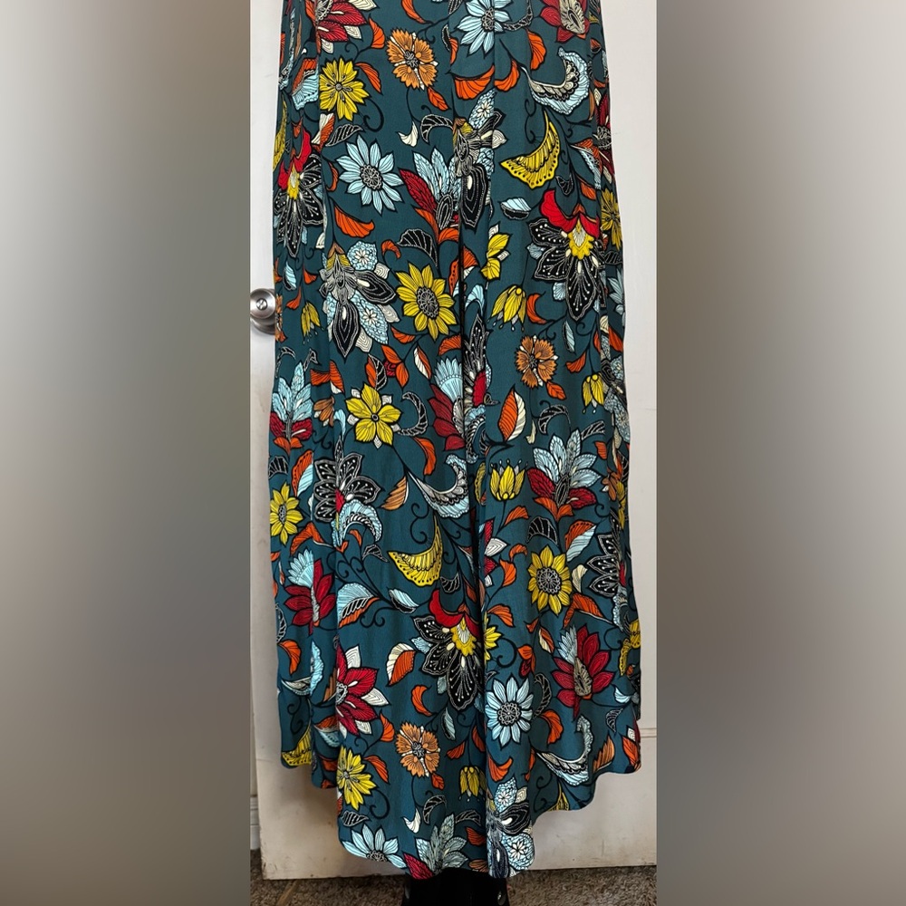 Anthropologie Geneva Halter Wide Leg Floral Jumpsuit Romper Keyhole Feminine - Picture 7 of 14